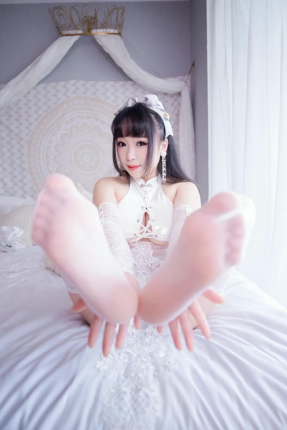 图片[53]-胡桃貓Kurumineko – 白靡煙旗袍 【106P】 – COSPLAY-御萝部落