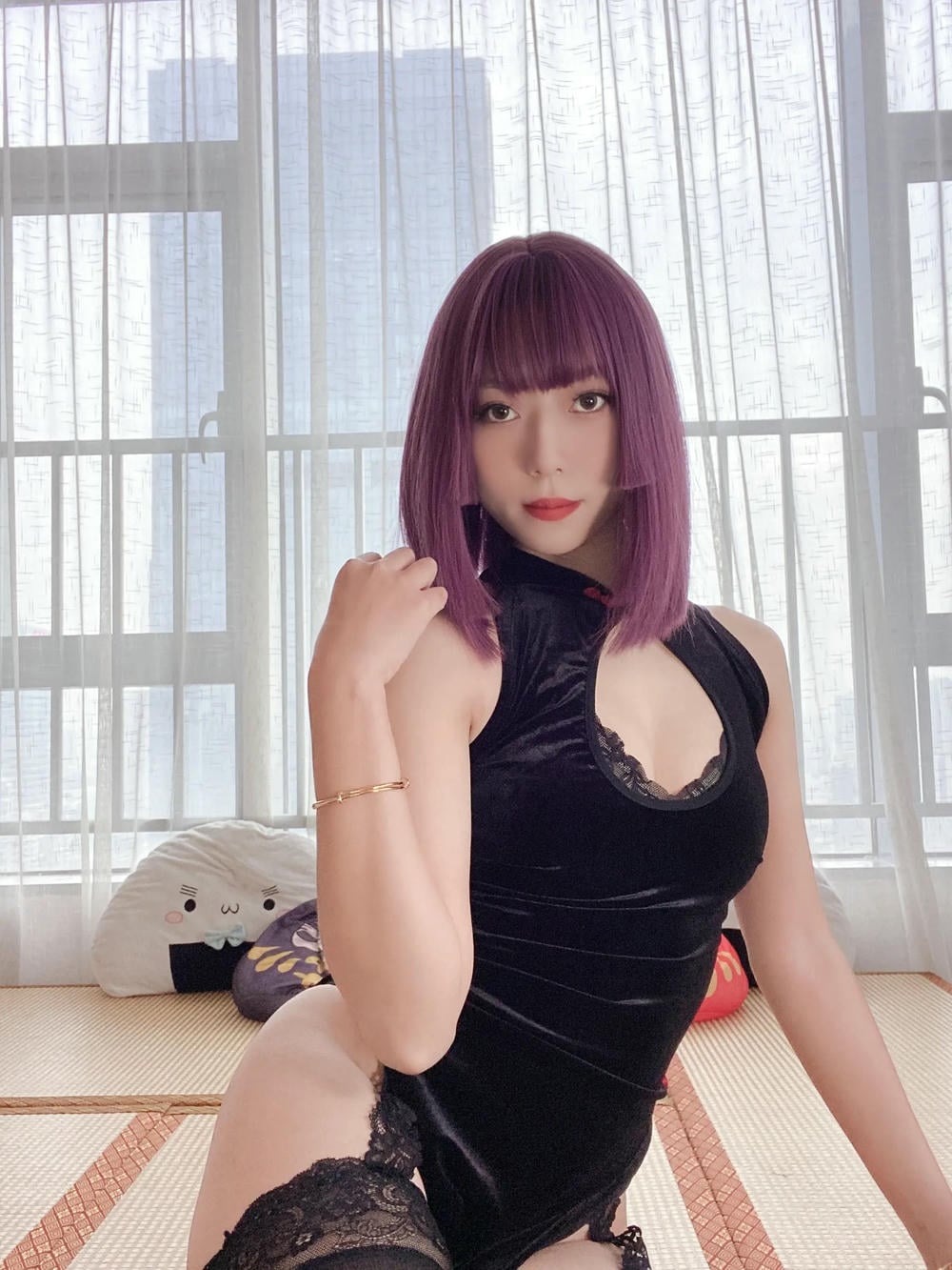 Money冷冷 - 高叉旗袍蕾絲裙 【107P】 - COSPLAY-御萝部落