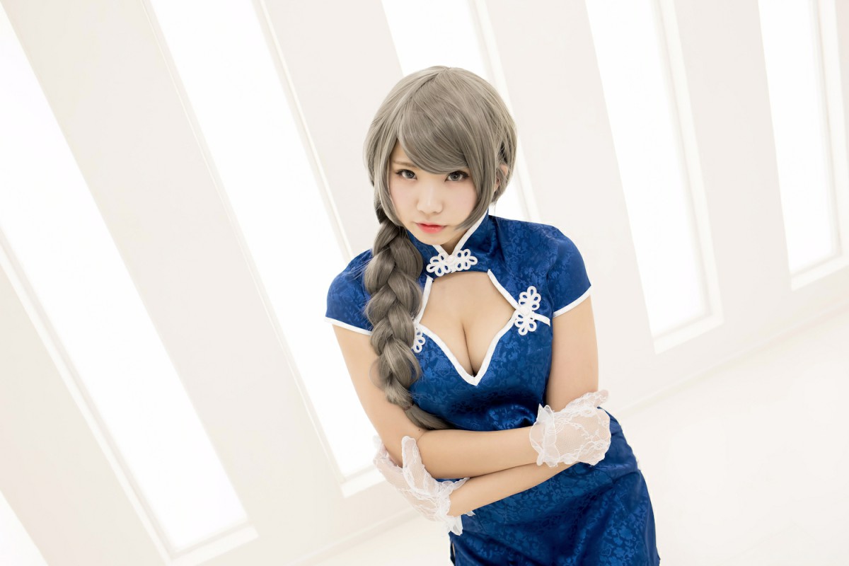 中華娘娘之Blue蓝色旗袍与美腿高跟 - COSPLAY-御萝部落