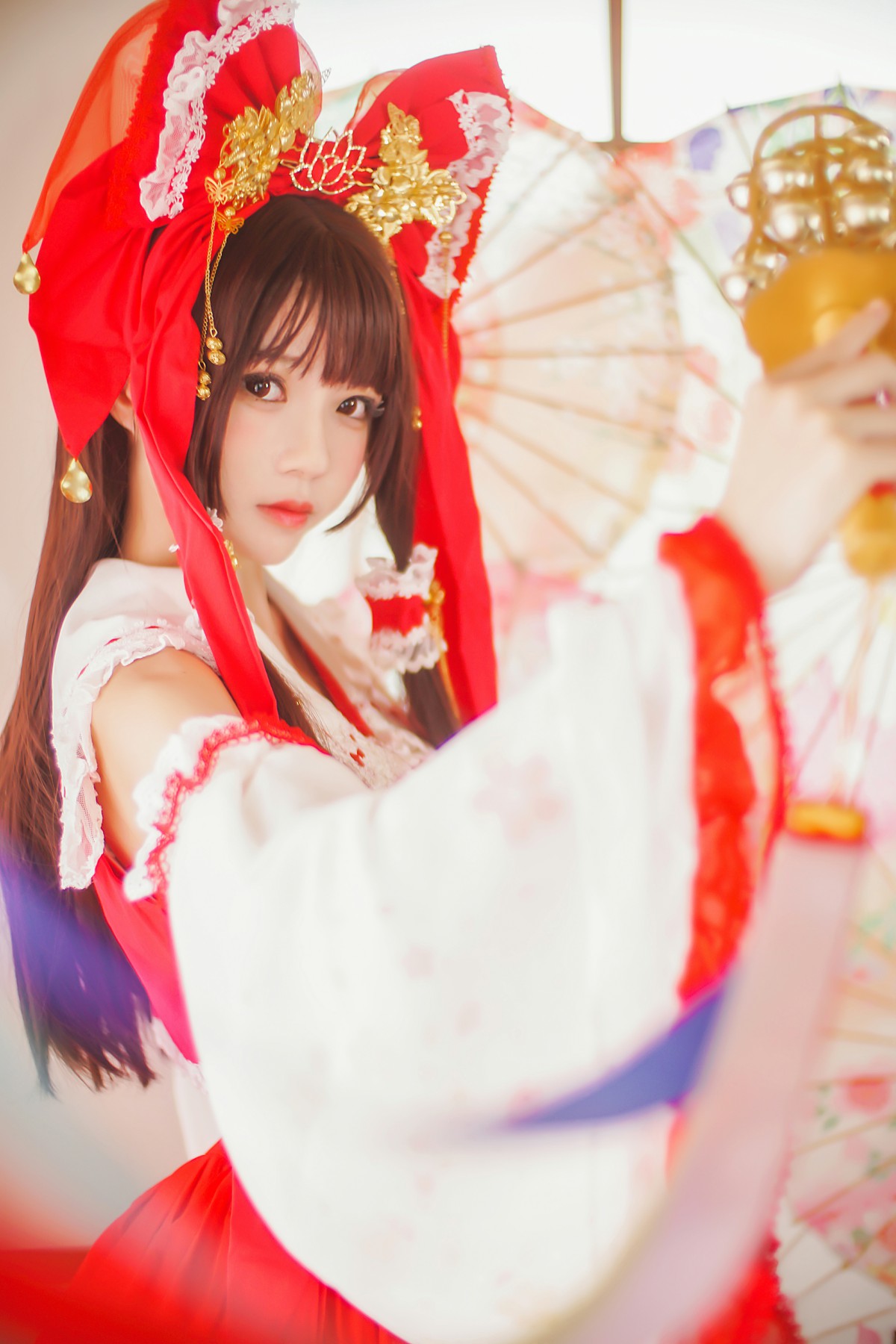 萝莉风COS 桜桃喵 – 灵梦 新年快乐 - COSPLAY-御萝部落